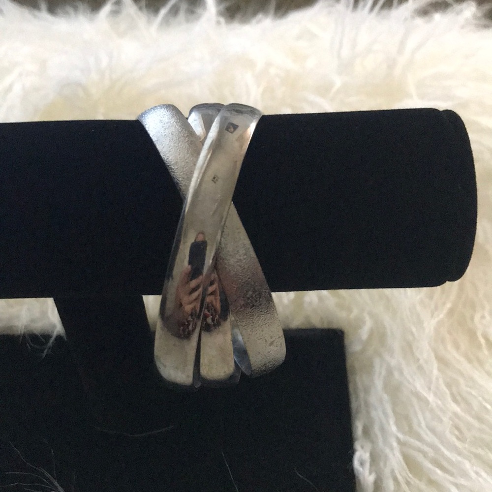 Black smoked metal bracelet trio